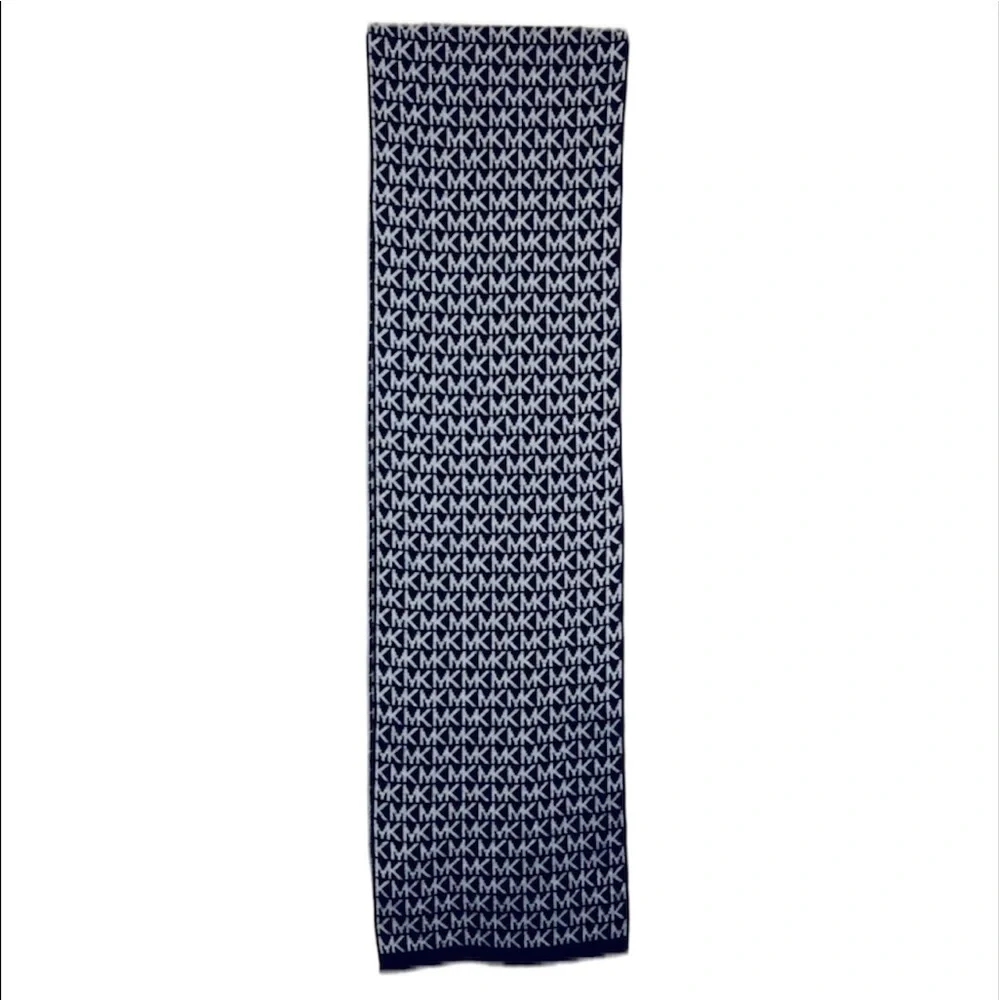 NWT Michael Kors: Black, Gray & Black Logo Scarf